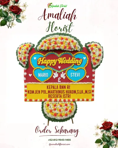 Karangan Papan Bunga Pernikahan di Jatiwaringin